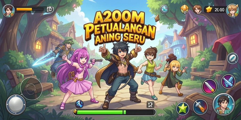 Screenshot A200M menampilkan aksi seru dalam dunia Anime.