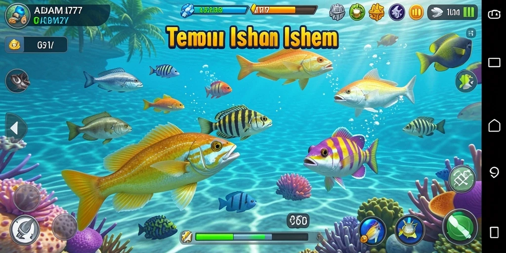 Tampilan gameplay ADAM77 dengan aksi tembak ikan yang seru.