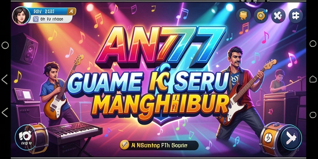 Screenshot AN777 menampilkan pemain menikmati gameplay musik yang seru dan menantang.