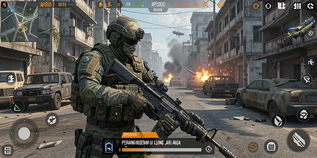 Screenshot menampilkan gameplay intens dan aksi seru di API5000.