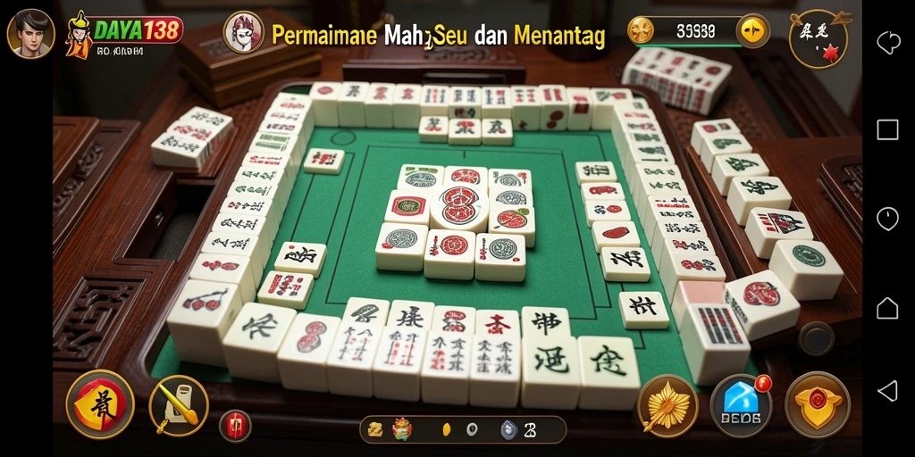 Tampilan gameplay Mahjong yang seru dan menarik.