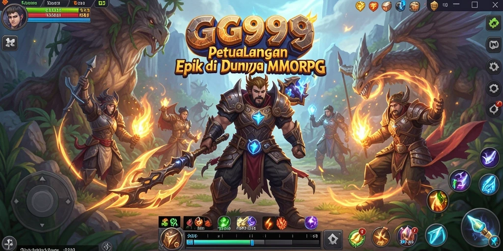 Tangkapan layar GG999 menampilkan aksi seru dalam permainan MMORPG.