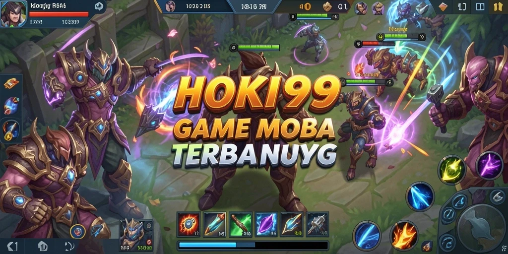 Tampilan seru gameplay HOKI99 di medan perang MOBA.