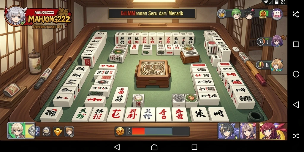 Tampilan gameplay menarik dari MAHJONG222 dengan karakter Anime.