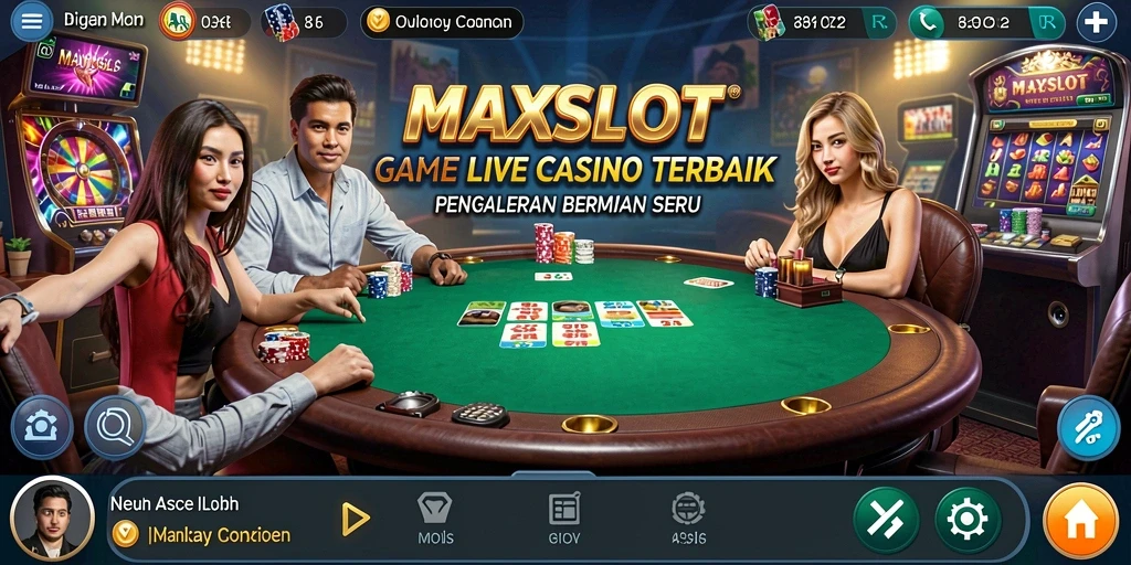 Tampilan gameplay menarik dari MAXSLOT dalam sesi Live Casino.
