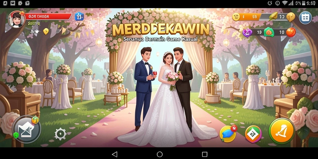 Tampilan gameplay <strong>MERDEKAWIN</strong> yang ceria dan penuh warna.