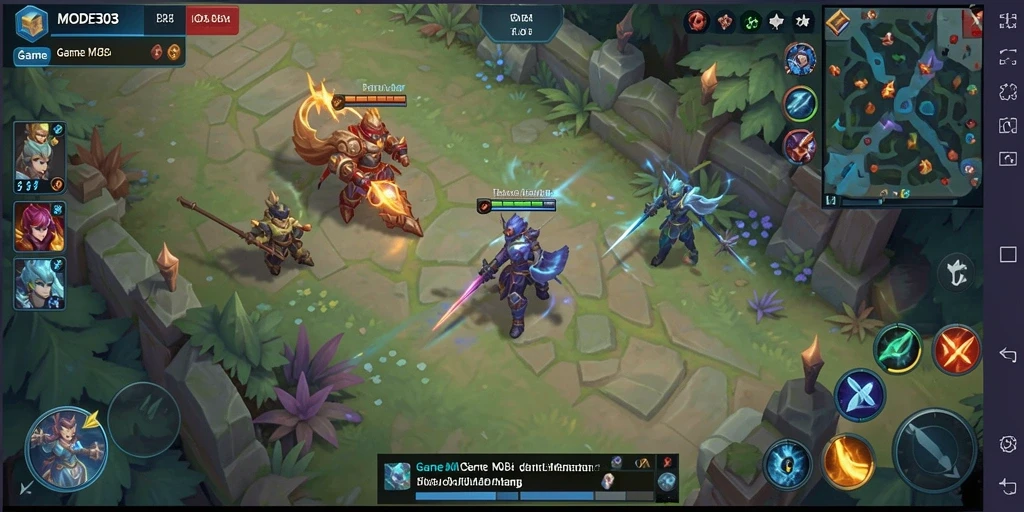 Tangkapan layar menampilkan aksi seru dalam pertandingan MOBA.