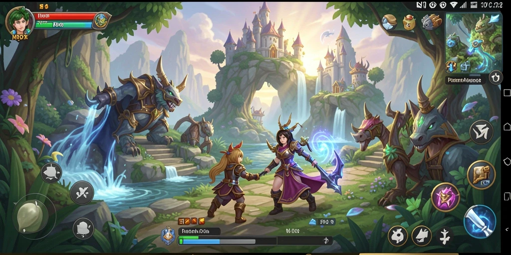 Tampilan menawan permainan RPG dengan karakter dan dunia yang kaya.