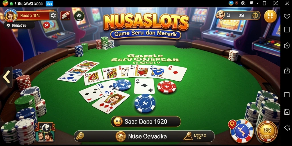 Tampilan gameplay NUSASLOTS yang seru saat bermain Gaple.