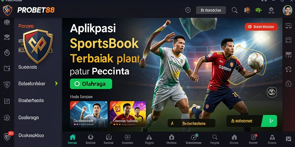 Tampilan antarmuka PROBET88 dengan opsi taruhan olahraga yang lengkap.
