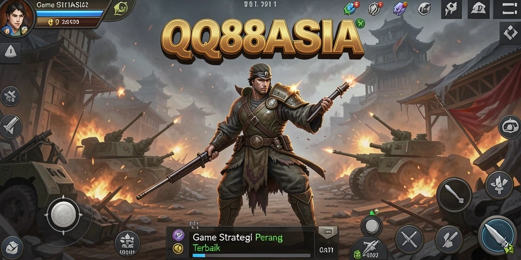 Screenshot gameplay yang menunjukkan pertarungan strategis dalam QQ88ASIA.