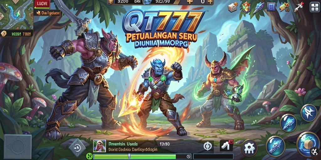 Tangkapan layar gameplay QT777 yang menampilkan aksi seru dalam petualangan MMORPG.