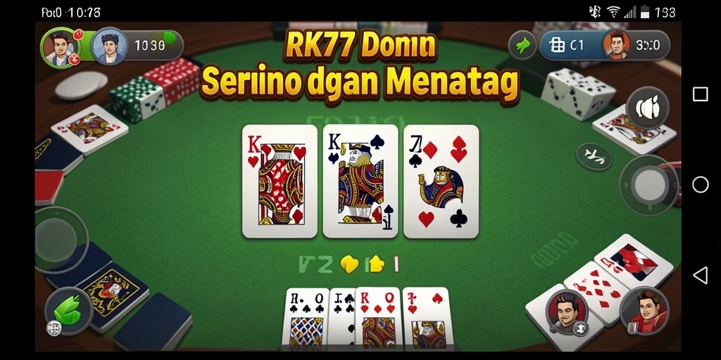 Tampilan gameplay seru dalam permainan Domino RK77.