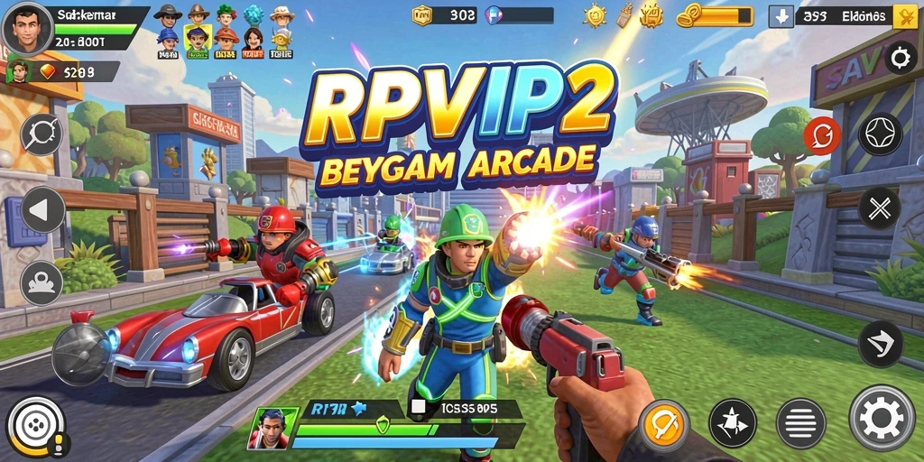 Screenshot menunjukkan aksi seru dalam permainan RPVIP2 di genre Arcade.