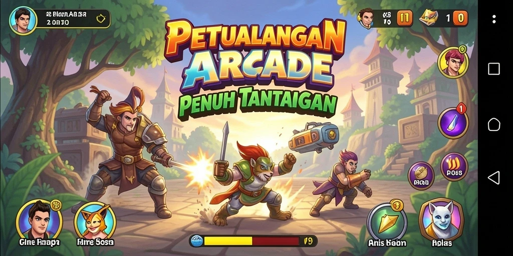 Tampilan gameplay V98 dengan grafis menakjubkan dan aksi seru.