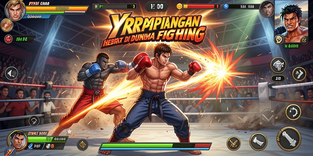 Screenshot YYRR menampilkan pertarungan epik antara karakter yang kuat.